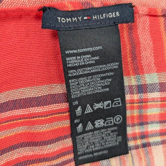 Tommy Hilfiger XL Pink Fringe Scarf - Picture 6 of 6